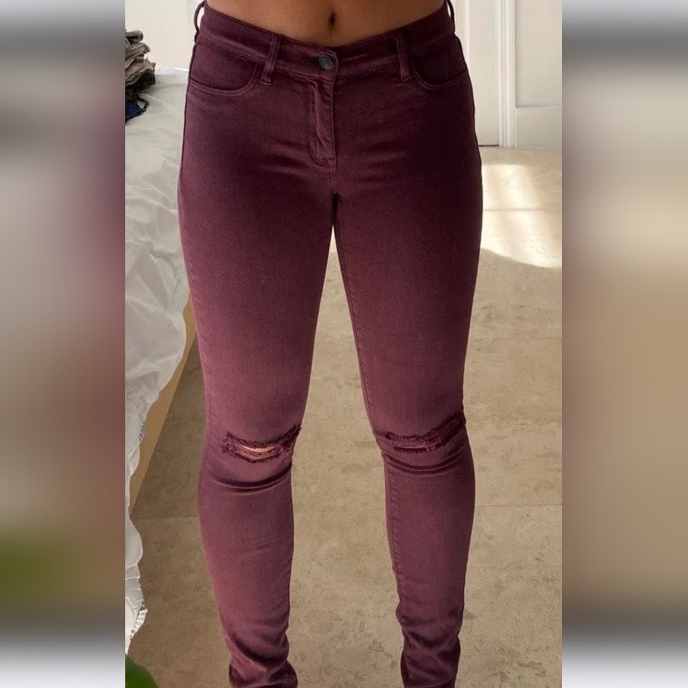 Pacsun maroon burgundy ripped skinny jeans
